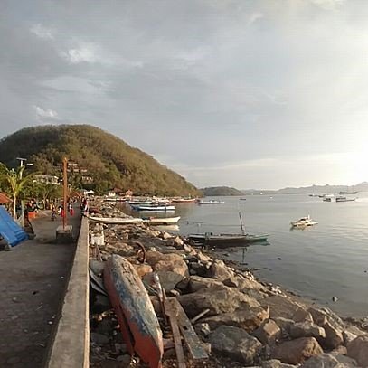 Komodo National Park landscape with islands and blue ocean in East Nusa Tenggara